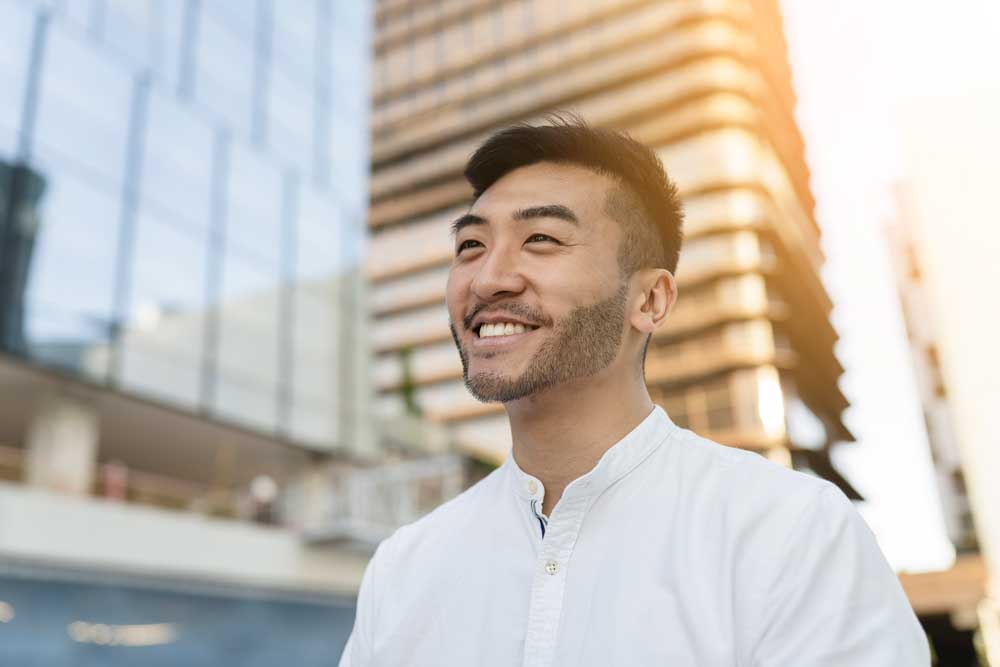 Man smiling from Therapy at Suffolk DBT in New York